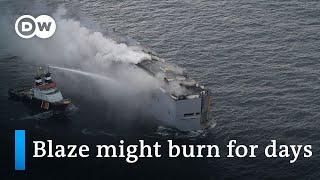 Electric car believed to have caused cargo ship fire | DW News