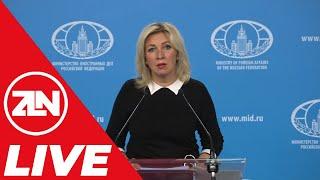 LIVE: Russian MFA Maria Zakharova holds weekly briefing