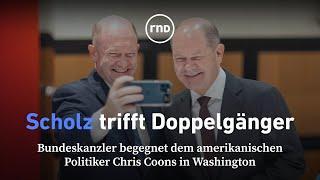 Olaf Scholz trifft „Doppelgänger“ US-Senator Chris Coons in Washington