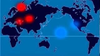 Atombombenexplosionen von 1945 bis 1998 visualisiert