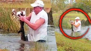 Man Uses His Bare Hands to Save Puppy From Alligator's Jaws