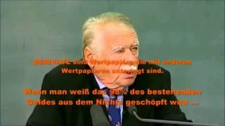 Hankel Wilhelm Prof.  Vortrag über die wahren Ursachen der Finanzkrise März 2011