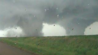 INSANE Nebraska Twin Tornadoes!  Pilger, Nebraska 6/16/14