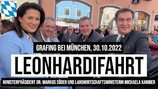 30.10.2022 #Grafing Markus Söder mit Tina & Ramses bei Leonhardifahrt