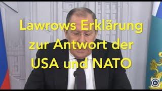 Erklärung des russischen Außenministers Lawrow zum Antwortschreiben der USA und NATO