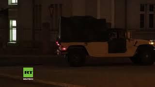 US-Militärkonvoi trifft in sächsischer Kleinstadt ein - Lautes Motorengeratter am späten Abend