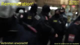 AT: Linz 08.01.2021 Verhaftung Alexandra Pervulesko (Badcafé Linz) - Video: Verein für positive Aura