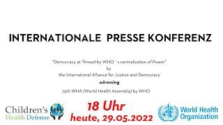 Pressekonferenz der INTERNATIONALEN ALLIANZ FÜR GERECHTIGKEIT UND DEMOKRATIE, Presseclub Genf