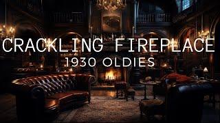 1930s Oldies playing on a Gramophone in a cozy drawing room (Fireplace crackling ambience)