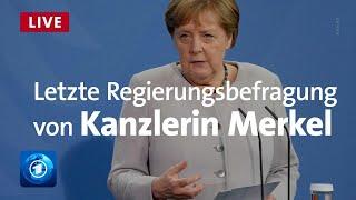 Kanzlerin Merkel bei ihrer letzten Regierungsbefragung im Bundestag
