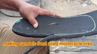Beeindruckend - Schuhmacher-Handwerk - Aus alten Motorradreifen Sandalen gemacht