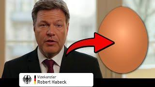 Habeck zeigt Ei 