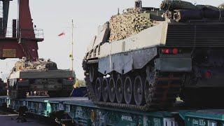 Russia Seething! Norwegian Leopard II Tanks and Armored Vehicles Entering the Ukrainian Border