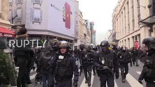 France: Fires and violent clashes erupt as protesters march through Paris