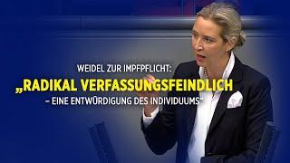 „Eine furchteinflößende Sichtweise“: Alice Weidel (AfD) bei der Impfpflichtdebatte im Bundestag