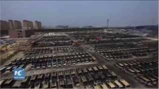 Drone captures panoramic view of Tianjin blast site
