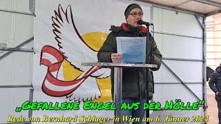 „GEFALLENE ENGEL AUS DER HÖLLE“: Rede von Bernhard Schlager bei der Demo am 6. Jänner 2024 in Wien