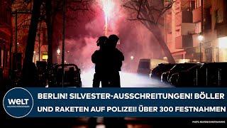 BERLIN: Silvester-Ausschreitungen! Polizei mit Böllern und Raketen beschossen - über 300 Festnahmen