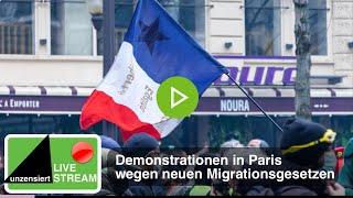 Massenkundgebung in Paris wegen neuem Einwanderungsgesetz Frankreich, Paris