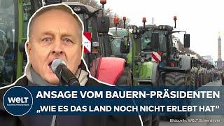 BAUERN-DEMO IN BERLIN: "Kampfansage"! Bauernpräsident Rukwied droht mit weiteren Protesten