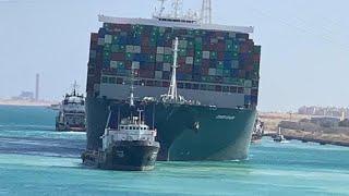 Suez Canal: Tugboats sound horns as Ever Given container ship 'fully refloated'