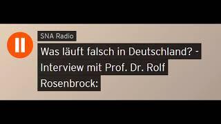 Was läuft falsch in Deutschland? - Interview mit Prof. Dr. Rolf Rosenbrock (Sputniknews)