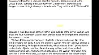 WUHAN Bioweapon Mentioned BY NAME in this 1981 Novel