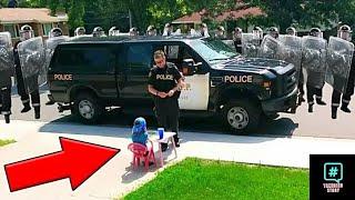 The girl was selling lemonade then cops surrounded her