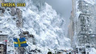 Sweden mourns! The entire city freezes, Kiruna was buried in snow