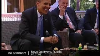 Obama & Putin sharing a traditional Russian breakfast -  No comment