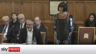 AI robot Ai-Da gives evidence to a House of Lords inquiry