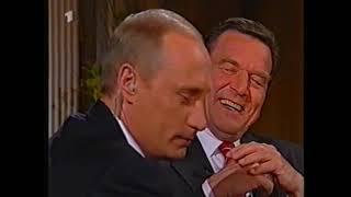 Putin und Schröder am 09. April 2002 bei Alfred Biolek