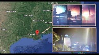 Mile wide UFO with multi colored lights causes electrical damage and destruction over Louisiana